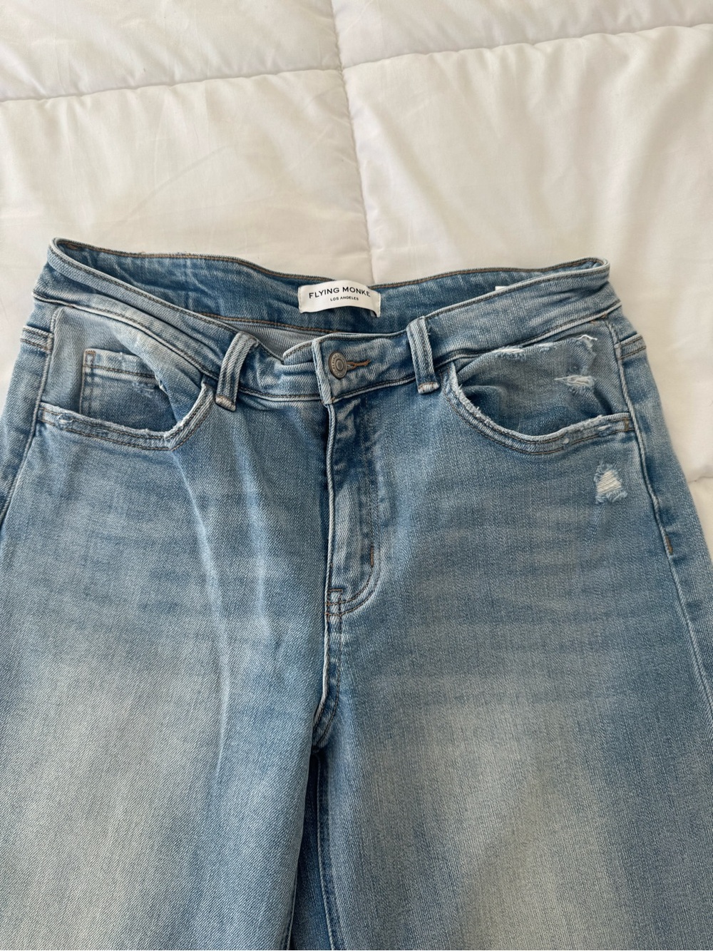 Flying Monkey Washed Light Blue High-Rise Women’s Jeans